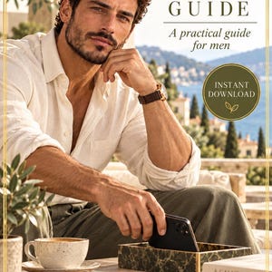 Könnte beinhalten: Ein digitaler Ratgeber mit dem Titel Yana Atelier Mason Digital Detox Guide A practical guide for men mit Texten wie Instant Download, Screen Boundaries, Focus Habits, Digital Reset, Better Balance, A Calmer Mind und A Brighter You.