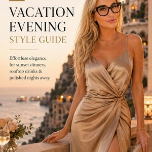 Stilguide för semesterkvällar i PDF-format | Outfitguide för middag på resorter | Elegant stilguide för kvinnor på semester och kvällar