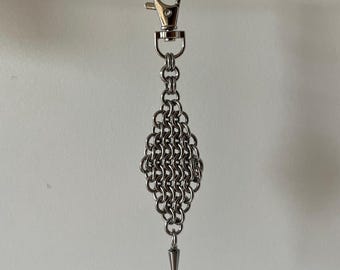 Mesh Keychain — Handmade Stainless Steel Chainmaille Bag Charm or Keychain