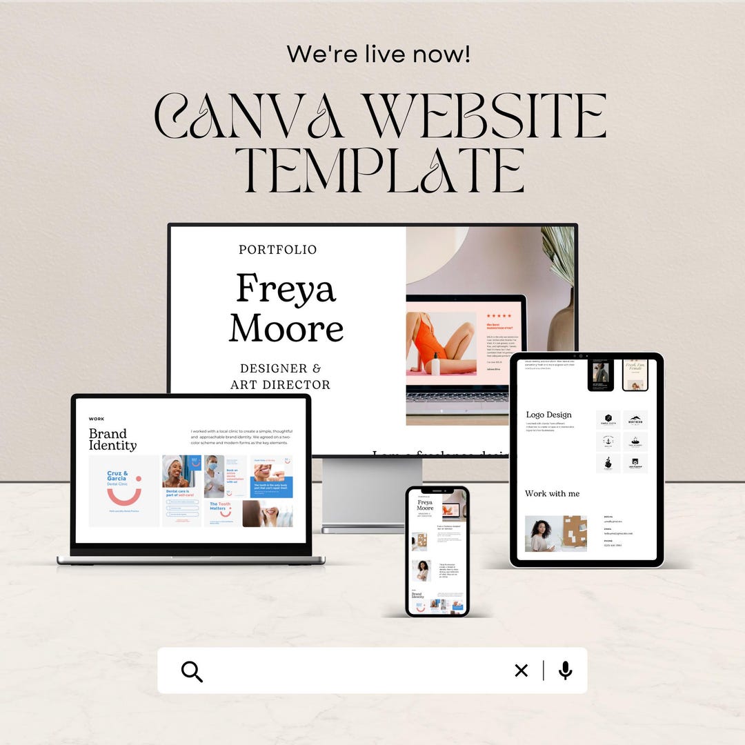 Editable Canva Portfolio Website Template | One Page Web Design for ...