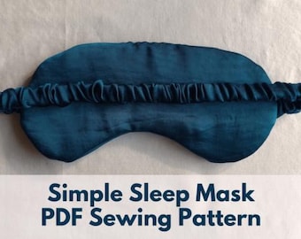 Modello di cucito per mascherina per dormire in PDF / Modello di mascherina per occhi fai da te facile / Download immediato per principianti