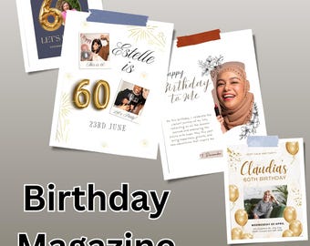 Printable Birthday Magazine Template Canva | Custom Editable Keepsake for Friends & Family