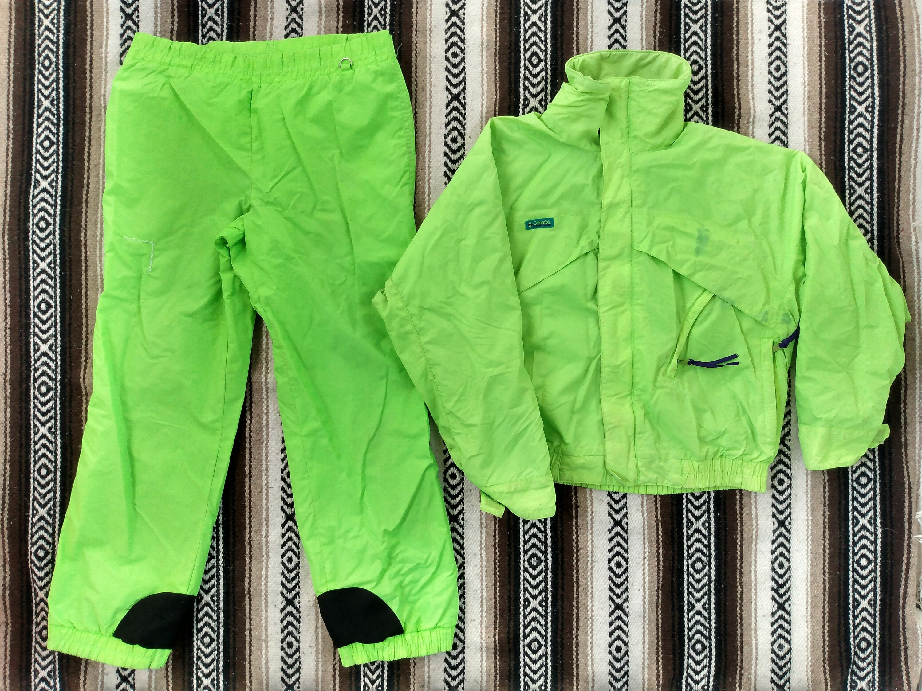 80s 90s Neon Lime Ski Suit Vintage 