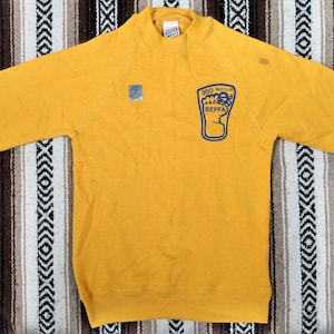 70s 80s Boeing Sweatshirt vintage Golden Yellow Raglan Crewneck NOS new deadstock 300 Mile Club Employee Physical Fitness size S Sweats USA image 5