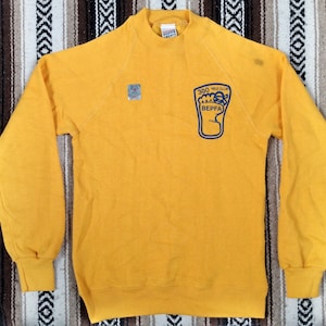 70s 80s Boeing Sweatshirt vintage Golden Yellow Raglan Crewneck NOS new deadstock 300 Mile Club Employee Physical Fitness size S Sweats USA image 1