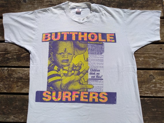 Butthole Surfers Vintage T Shirt 1990s Grunge Artist Don Rock RARE 