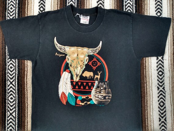 80s 90s Native American Artifacts T Shirt vintage Hea… - Gem