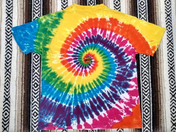 80s Tie Dye vintage T Shirt 100% Cotton rainbow c… - image 5