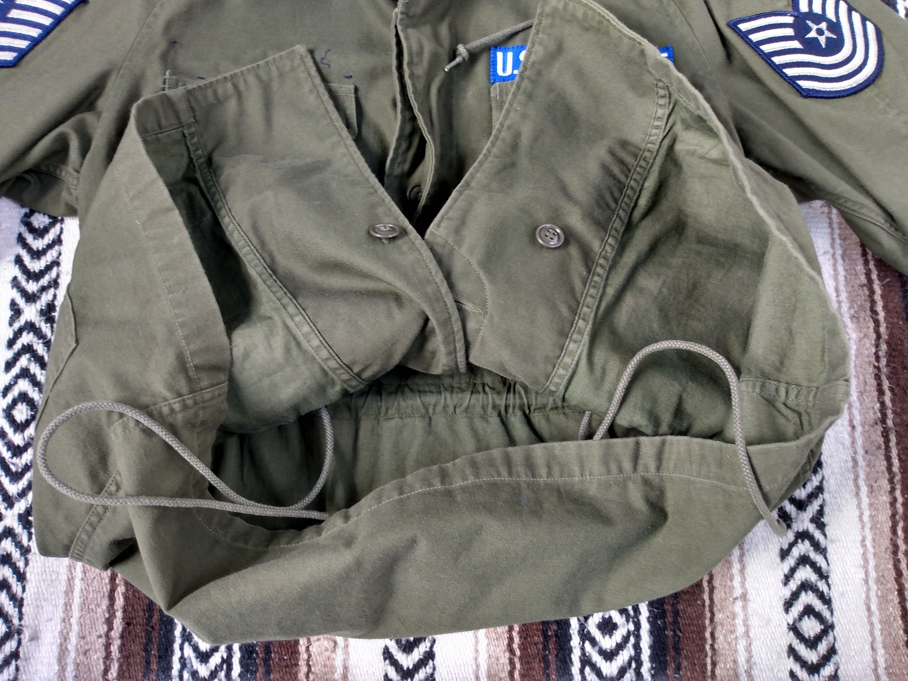 60s Military Field Coat Vintage Air Force Jacket Size Small