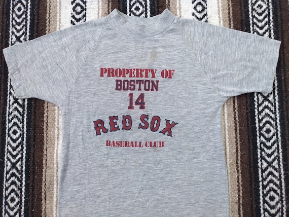 vintagecomeups 80s Boston Red Sox Vintage T Shirt Jim Rice Kids Tee Single Stitch Heather Gray Property of Youth M/L MLB Jersey Baseball Club Thin Rare #14