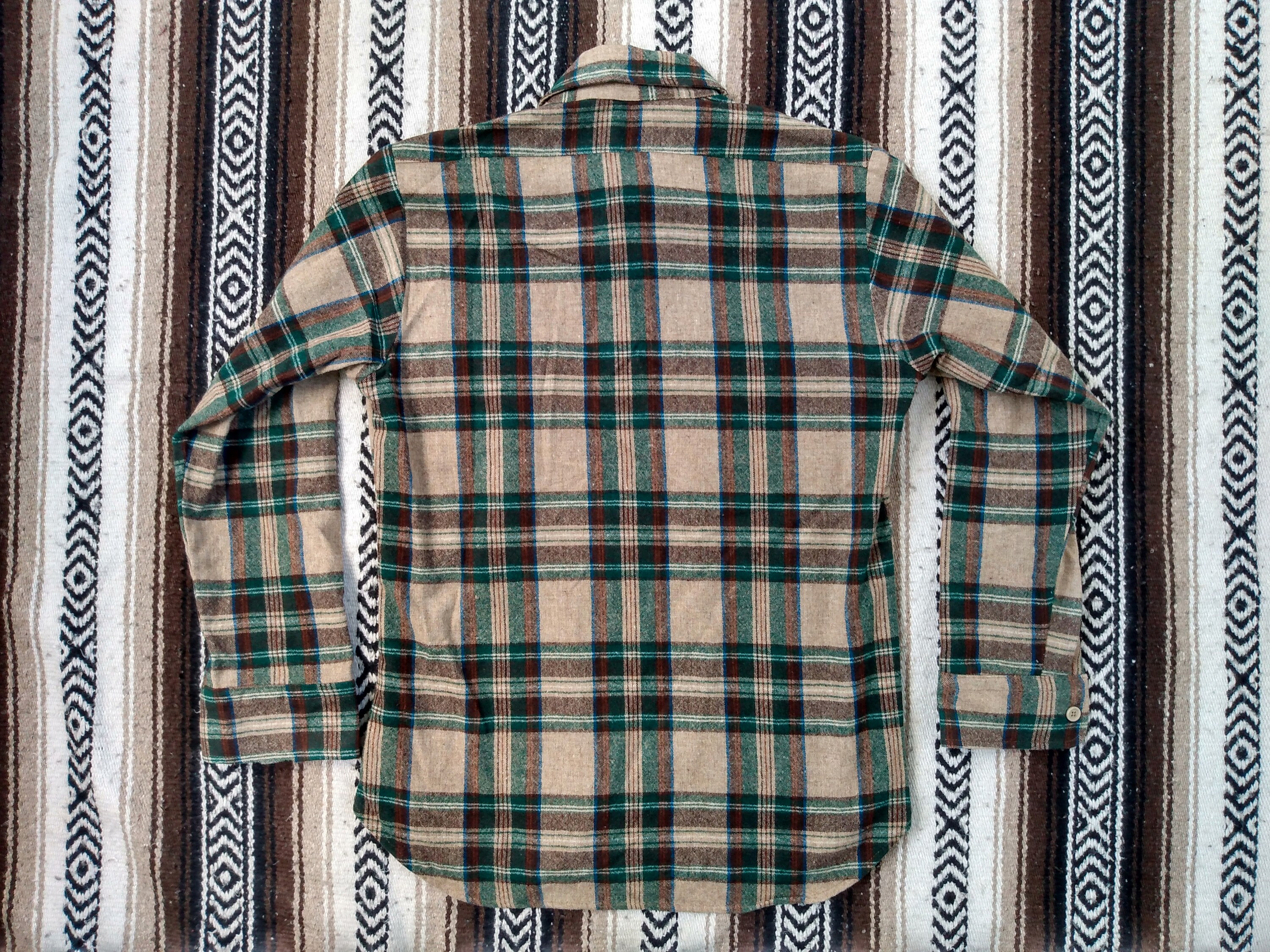 60s 70s Flannel Shirt Vintage Button up Sunbuster Made in USA - Etsy