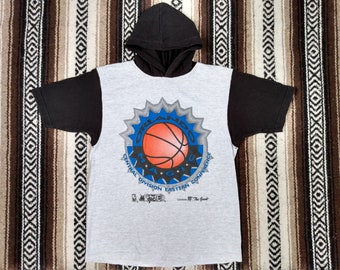 Anni '90 Orlando Magic T Shirt vintage Felpa con cappuccio tee color block anni '90 NBA Basketball Shaq Penny Hardaway Kids Med 10-12 adulto XS The Game