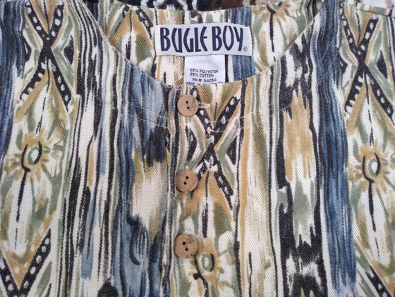 90s Bugle Boy Shirt vintage Wild all over print h… - image 3