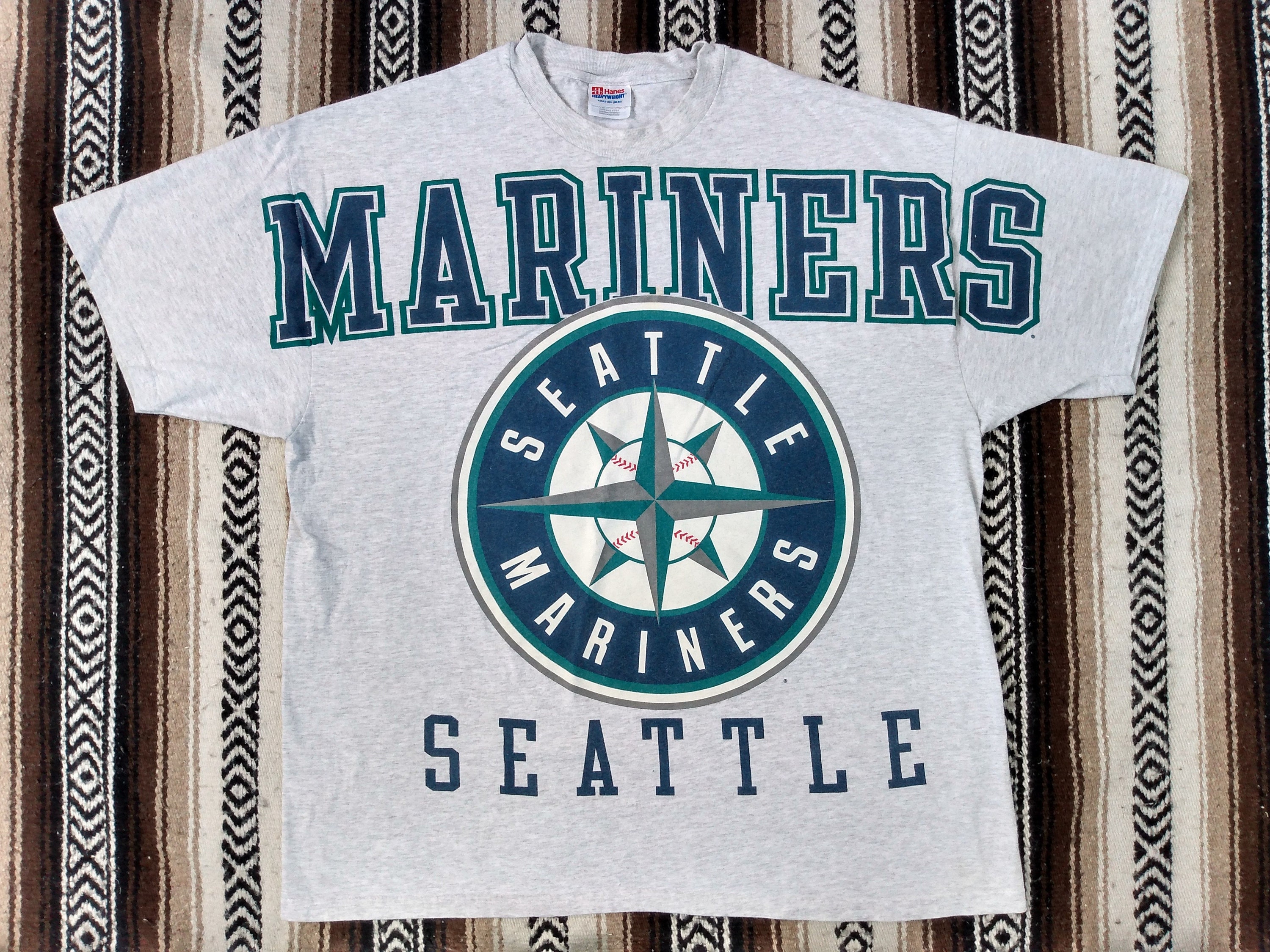 vintagecomeups 90s Seattle Mariners Vintage T Shirt 1990s MLB Baseball Full Big Print XXL Griffey Edgar Kingdome Niehaus All Over Print M's Fan Gear Jersey