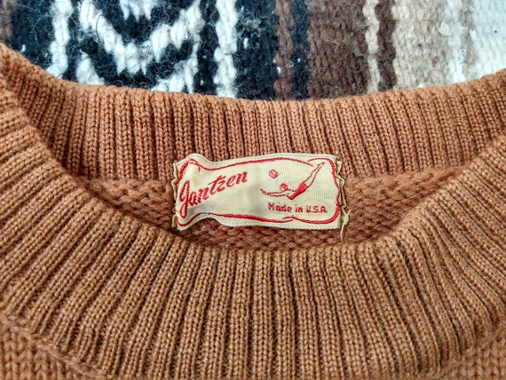 40s Ski Sweater vintage Jantzen Virgin Wool Crewn… - image 4