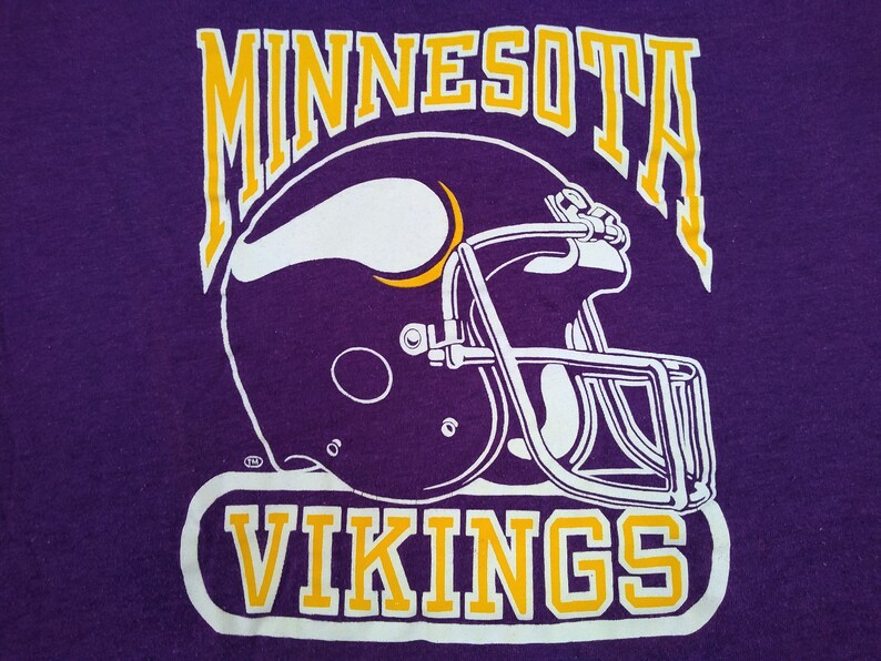 Minnesota VIKINGS vintage T Shirt 1980s Football Helmet Logo 7 | Etsy