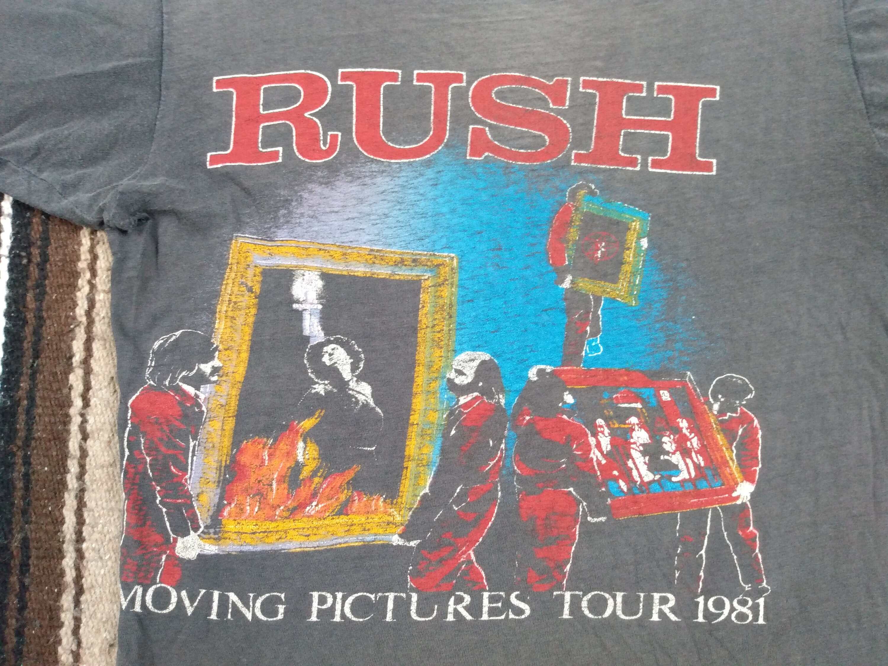 Vintage 1981 - Single T Cotton Tour Stitch Tee RUSH Size All Pictures S/M 80s Concert Moving and Band Rock Prog Worn Thin Faded Soft Shirt Sun Etsy