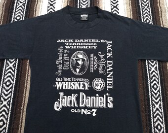 Jack Daniels T Shirt vintage 70s 80s single stitch tee Booze Whiskey Drinker Hard Liquor Biker rocker Harley THIN Lynchburg Hardware Store S