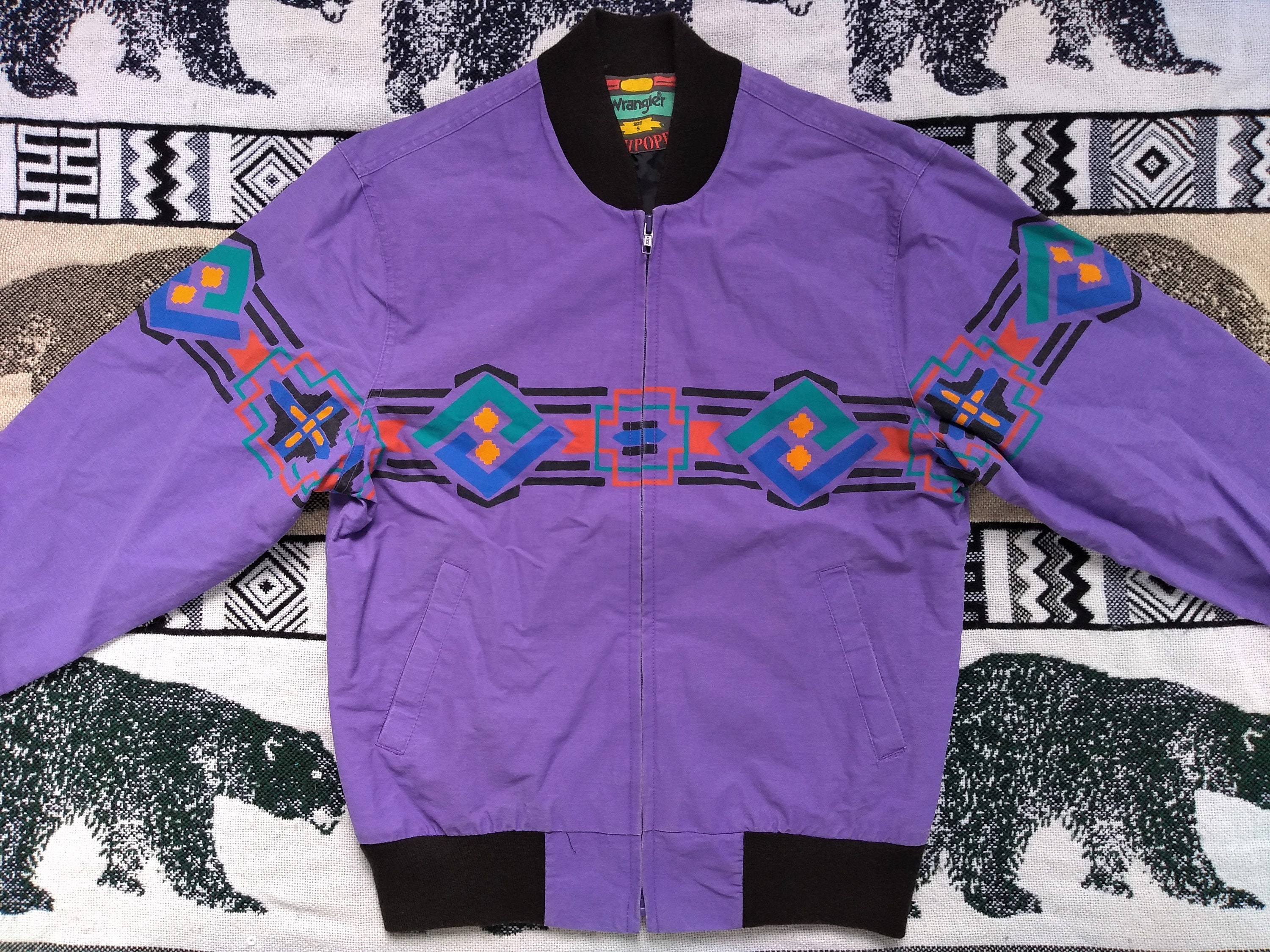 Vintage 90s Wrangler Brushpopper Aztec Jacket 