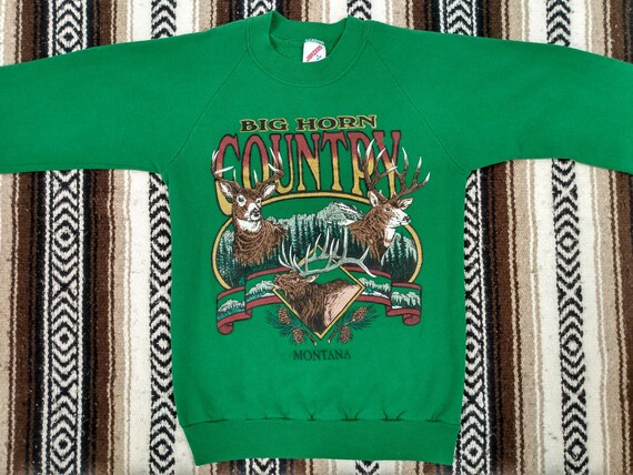 80s 90s Montana Sweatshirt vintage Big Horn Count… - image 3