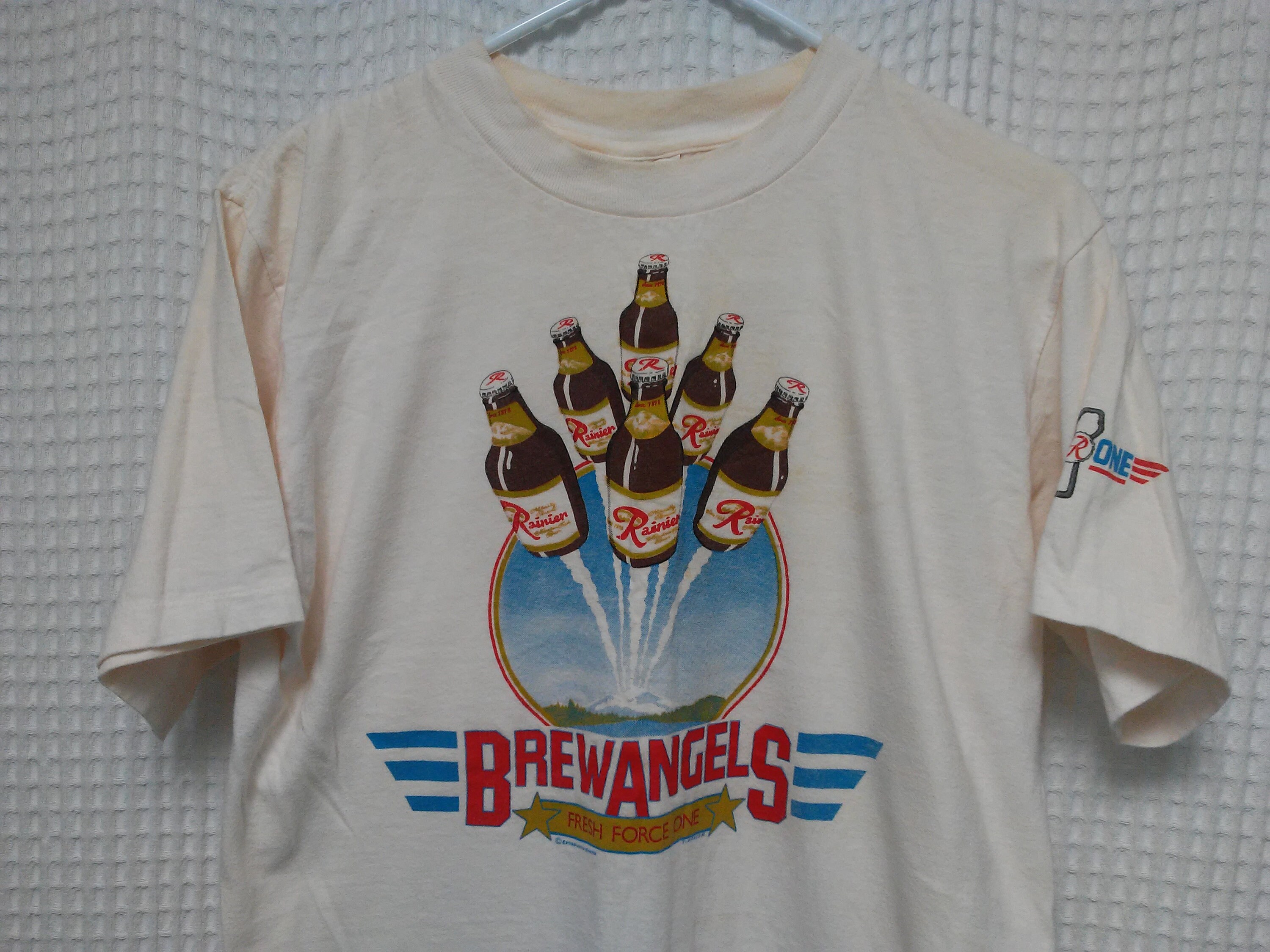vintage Rainier BEER T Shirt Brew Angels flying Bottles Mount | Etsy