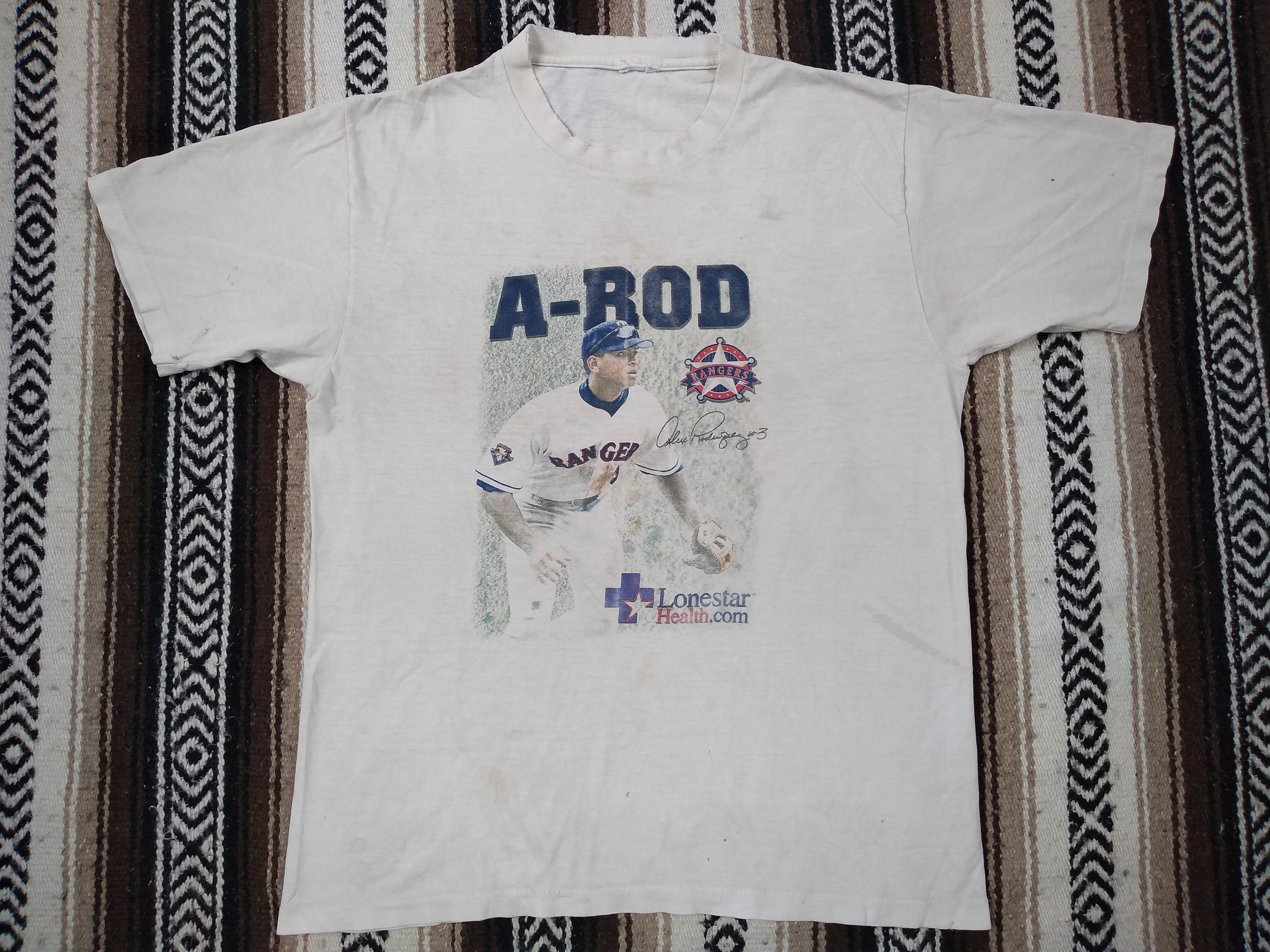 Alex Rodriguez Vintage T Shirt Texas Rangers MLB Baseball HOF 