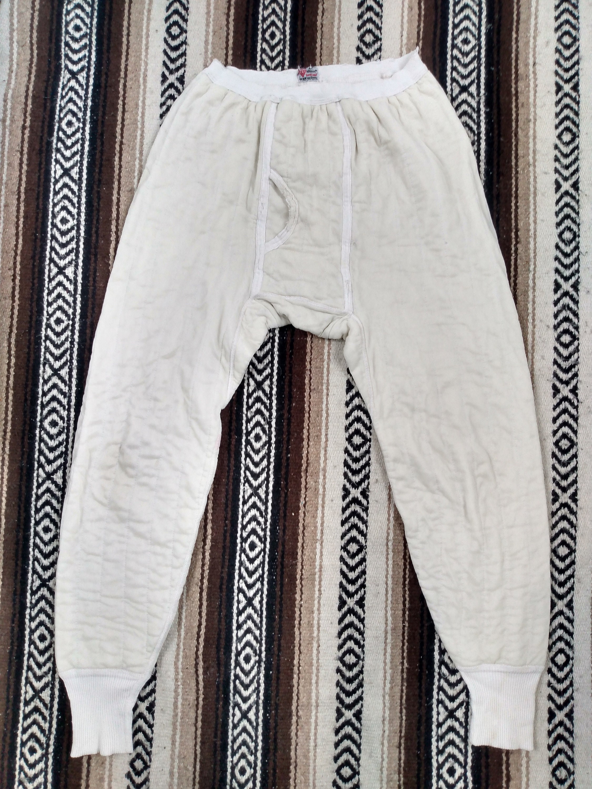 50s Quilted Long Johns Underwear Vintage Penney's Towncraft Sz 36 1950s Trousers Liner Pants Ski