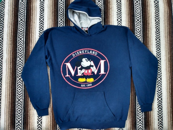 80s 90s Mickey Mouse Vintage Hoodie Disneyland Sweatshirt XL - Etsy