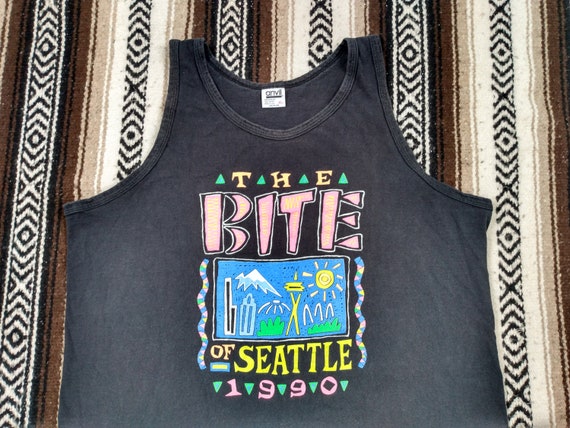 80s 90s Bite of Seattle tank top vintage T Shirt … - image 1