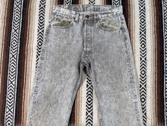 Gray Acid Wash Jeans Vintage Denim 501 