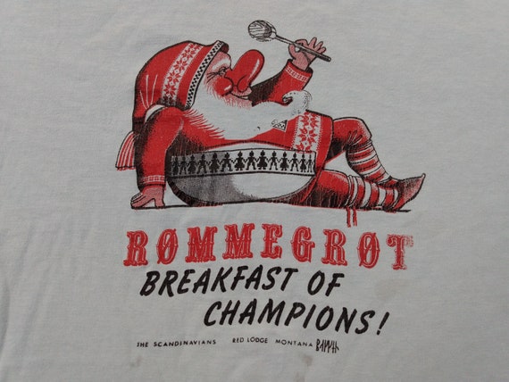 80s Rommegrot vintage T Shirt Norway Scandinavian… - image 1