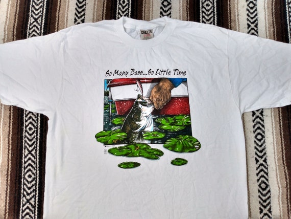 80s 90s Fishing T Shirt Vintage NOS New Single Stitch Fish Tee so