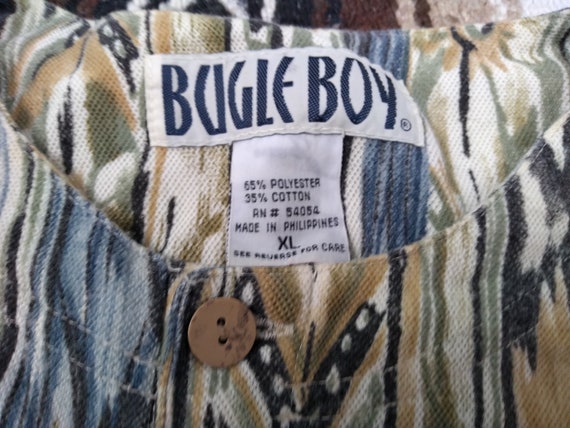 90s Bugle Boy Shirt vintage Wild all over print h… - image 4