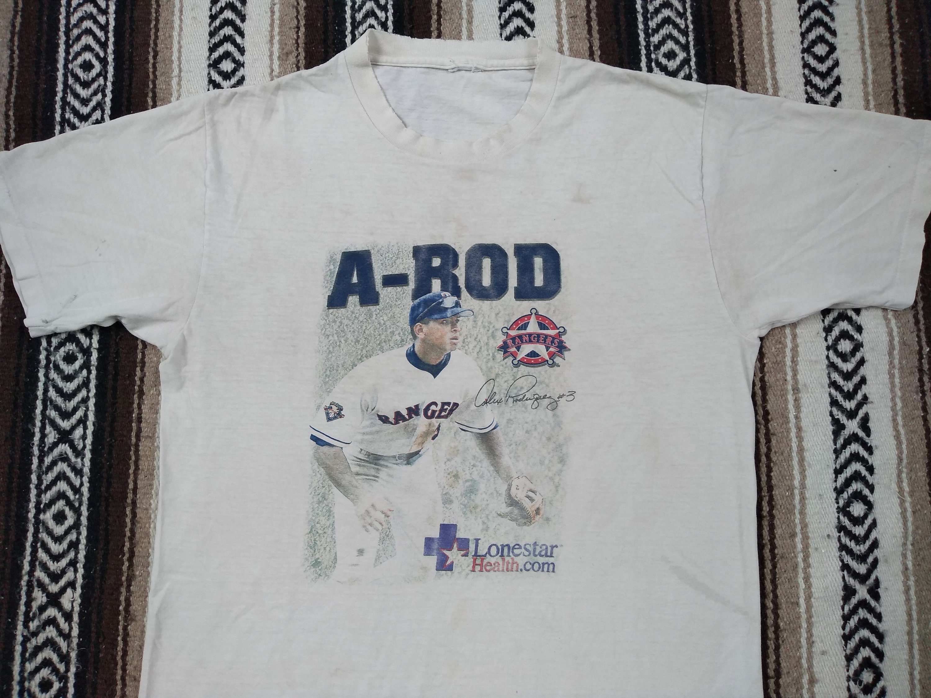 Alex Rodriguez Vintage T Shirt Texas Rangers MLB Baseball HOF 