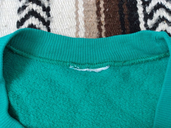 80s Blank Sweatshirt vintage Hanes Teal color lig… - image 4