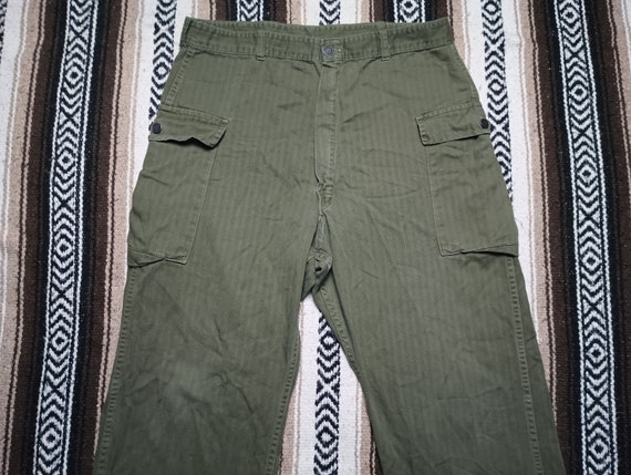 Herringbone Twill Military Trousers vintage 13 st… - image 1