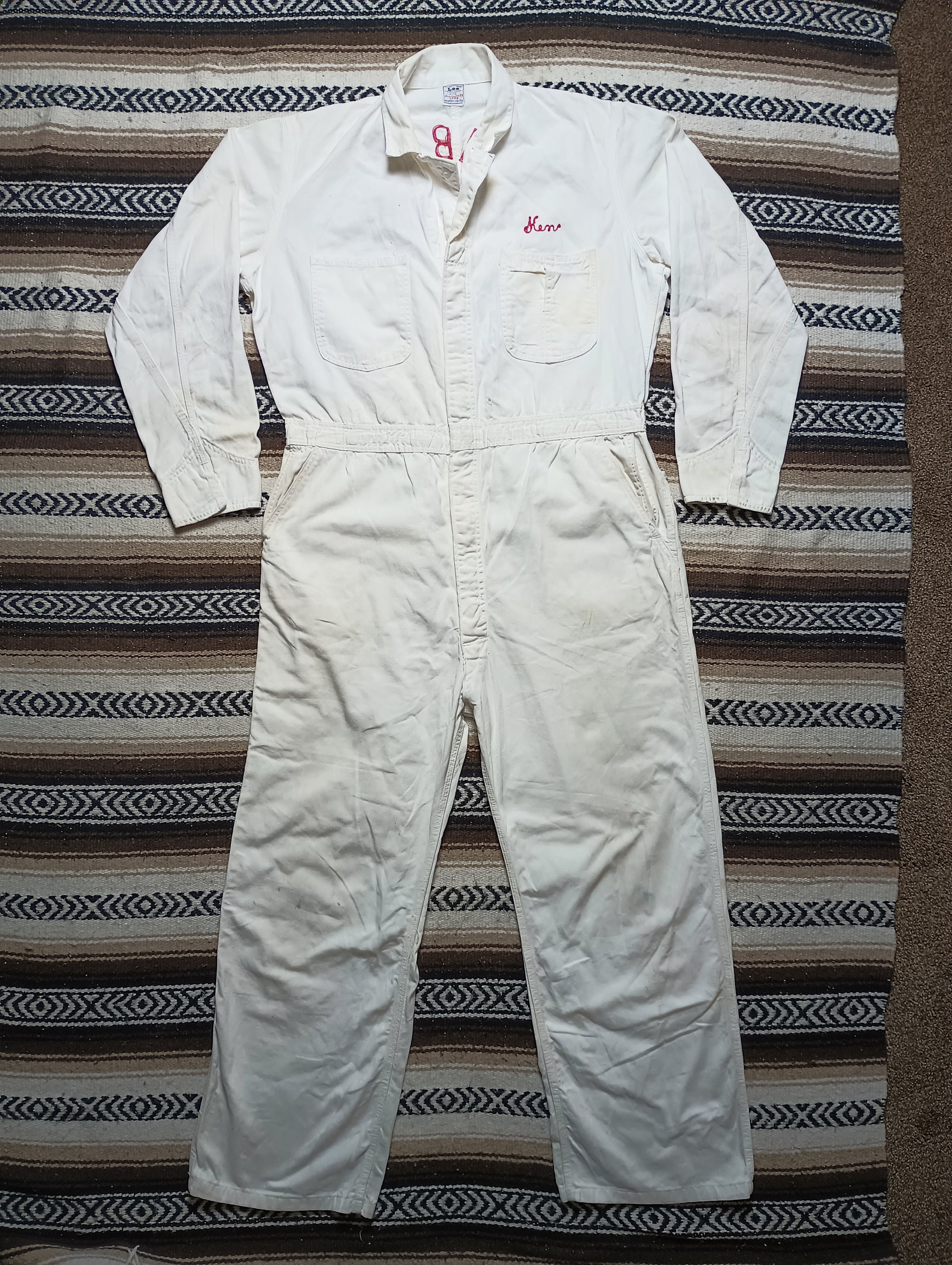 60s USA製 Lee オールインワン Vintage 古着 60s USA製 Lee Union-Alls 凹凸 コットン ピケ ワーク