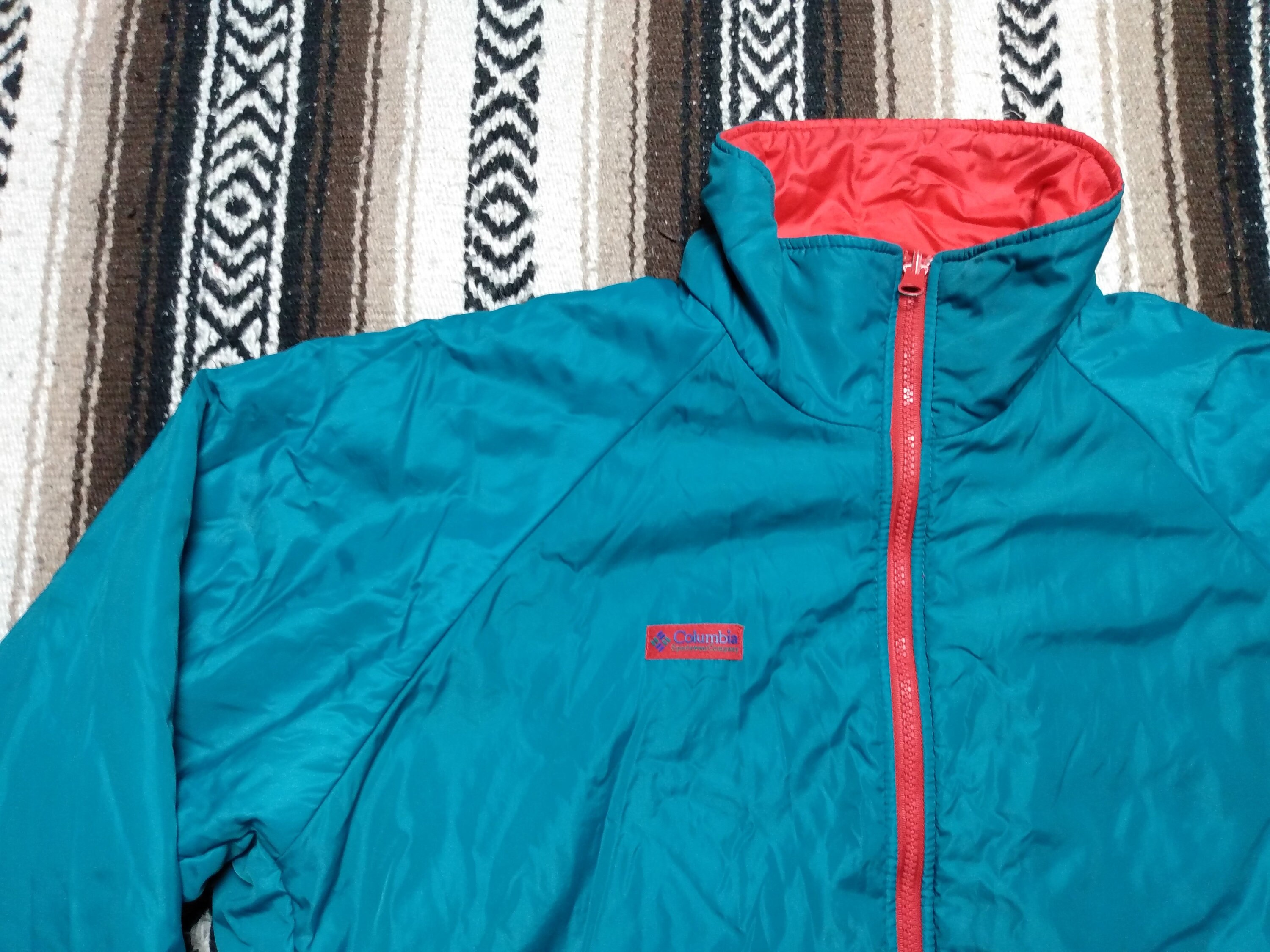 80s 90s Columbia Ski Jacket Reversible Bomber Coat Teal and - Etsy