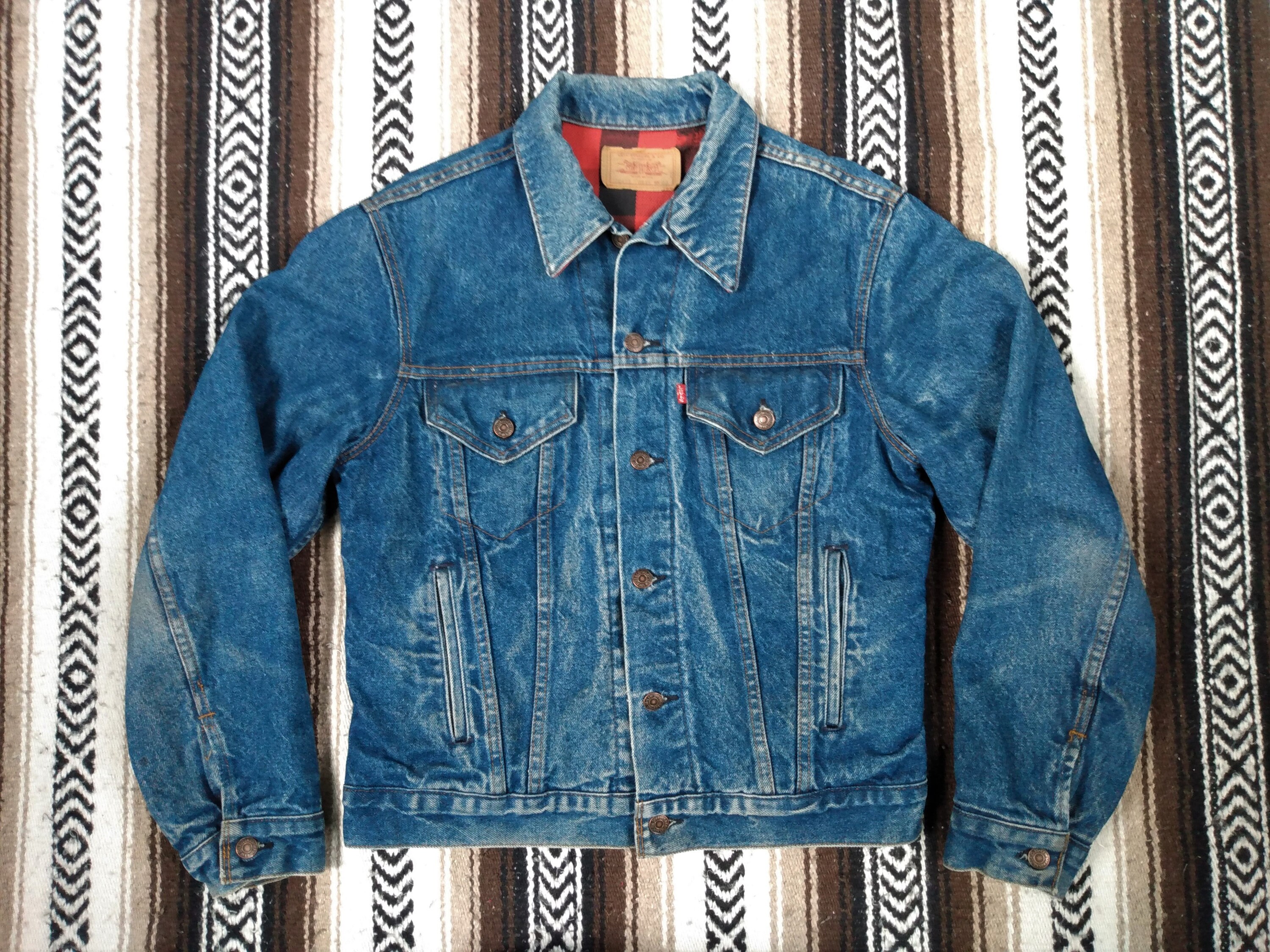 80s Levi's Denim Trucker Coat Vintage Buffalo Plaid - Etsy Ireland