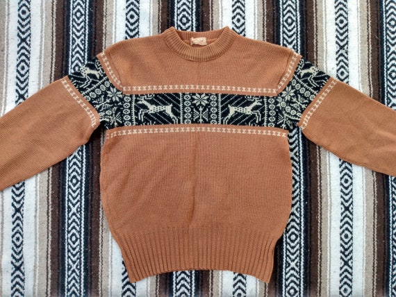 40s Ski Sweater vintage Jantzen Virgin Wool Crewn… - image 3