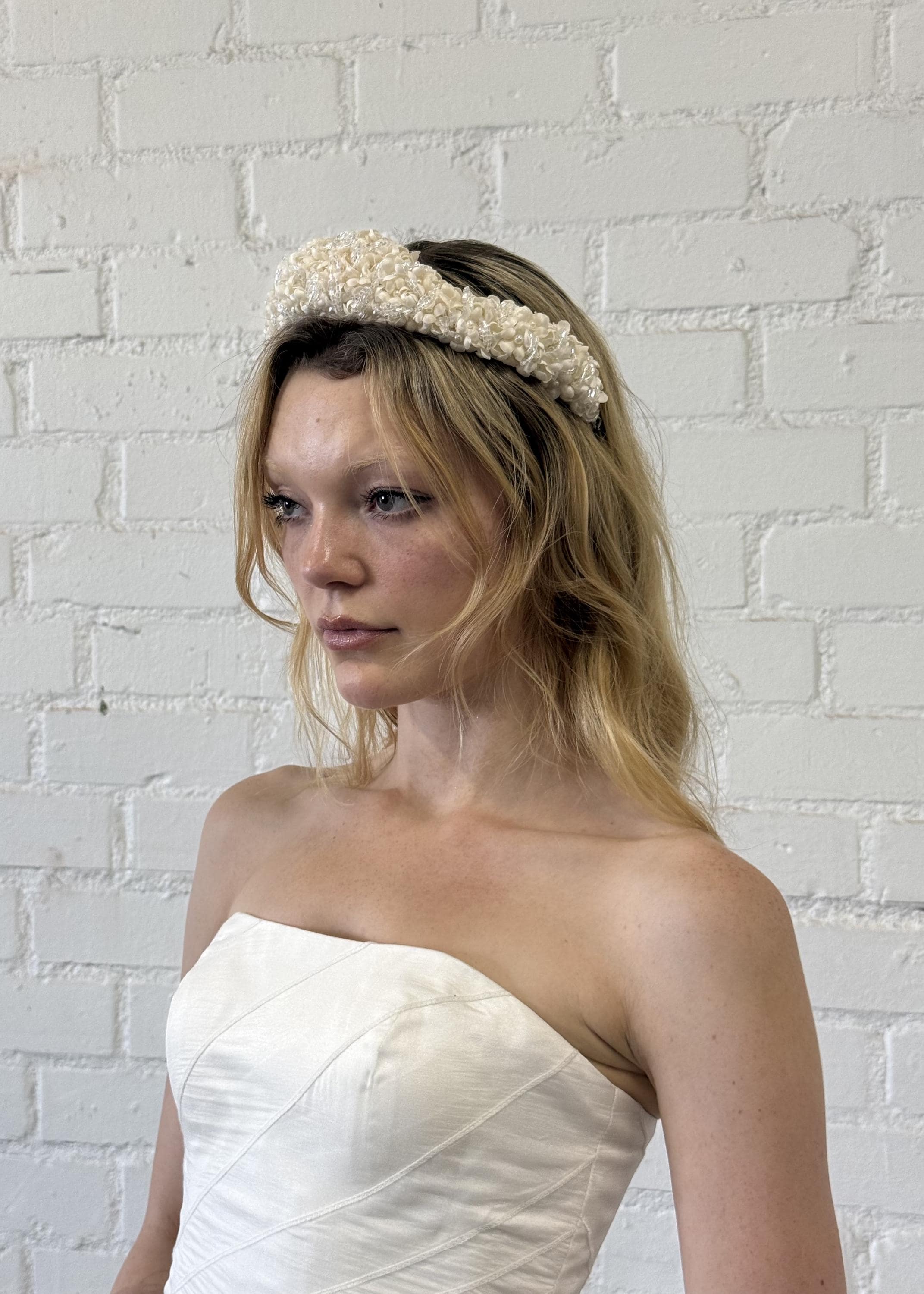 Vintage 1950s White Beaded Crystal Teardrop Bridal Tiara 1950s Bridal Tiara - Etsy main image 2
