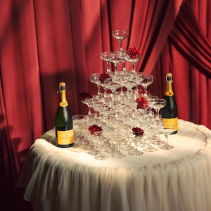 Tiered Ruffle Round Tablecloth for Wedding Cake Table, Champagne Tower ...