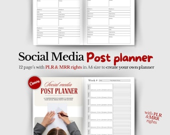 Social Media Post Planner with MRR + PLR (Digital Download)