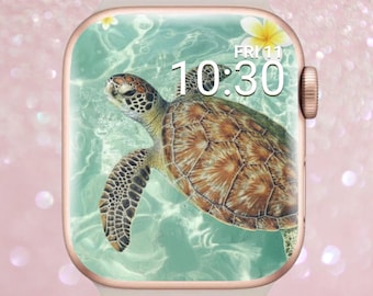 Fondo de pantalla de tortuga marina para Apple Watch, hermosa carátula de tortuga para Apple Watch, océano para Apple Watch, fondo de pantalla de Hawái para Apple Watch, carátula tropical para Apple Watch