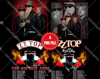 ZZ Top Bundle 4 png Datei, The Big One Tour 2026 Digitaler Download (PNG).