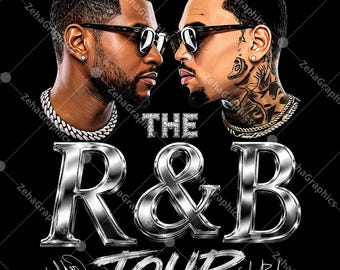 Chris Brown Usher Raymond R&B TOUR 1 Plik PNG, projekt do pobrania cyfrowego.
