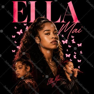 Ella Mai 1 PNG-fil T-shirtdesign (digital nedladdning).