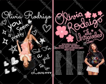 Olivia Rodrigo 2 Datei, The Unraveled Tour 2026 Digitaler Download (PNG).