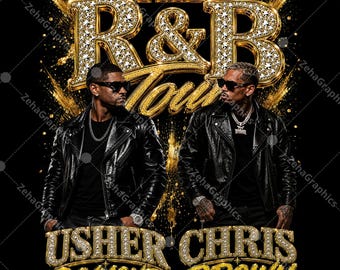 Chris Brown Usher Raymond R&B TOUR 1 Plik PNG, projekt do pobrania cyfrowego.