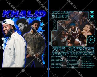 Khalid 2 Datei, Es ist Immer Sommer Irgendwo Tour 2026 Digitaler Download (PNG).
